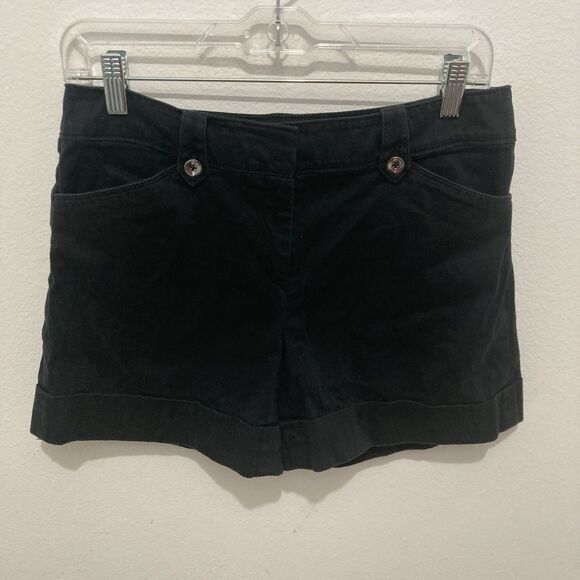 White House Black Market Pants - WHITE HOUSE BLACK MARKET black flat front mid rise shorts 6